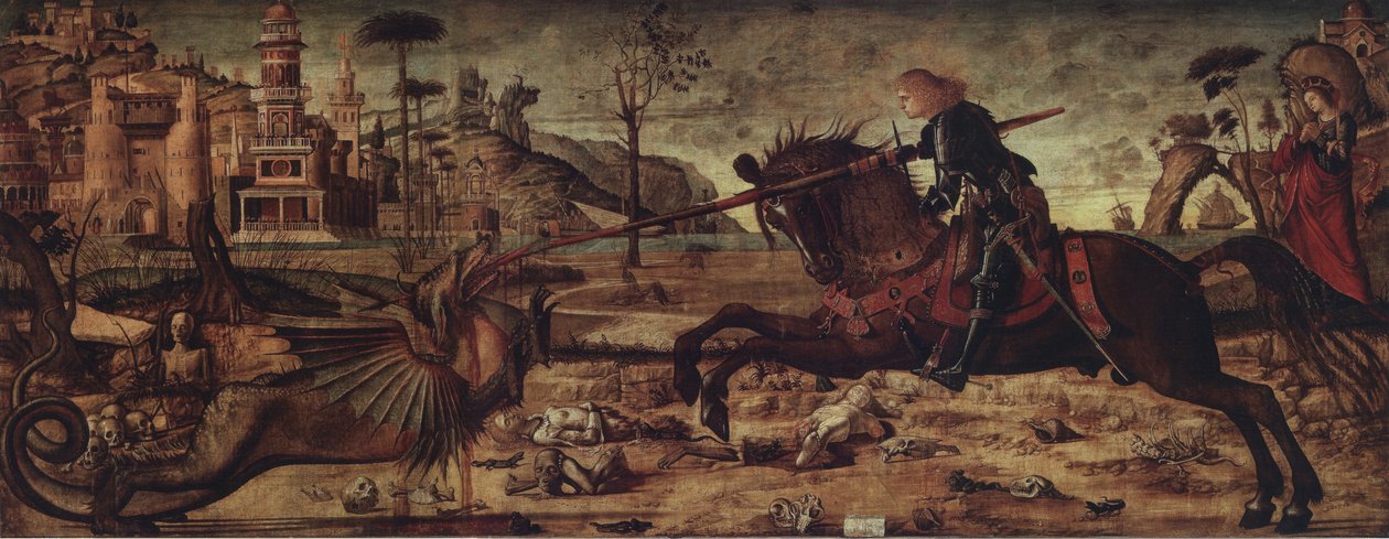 Hl. Georg im Kampf gegen den Drachen av Vittore Carpaccio