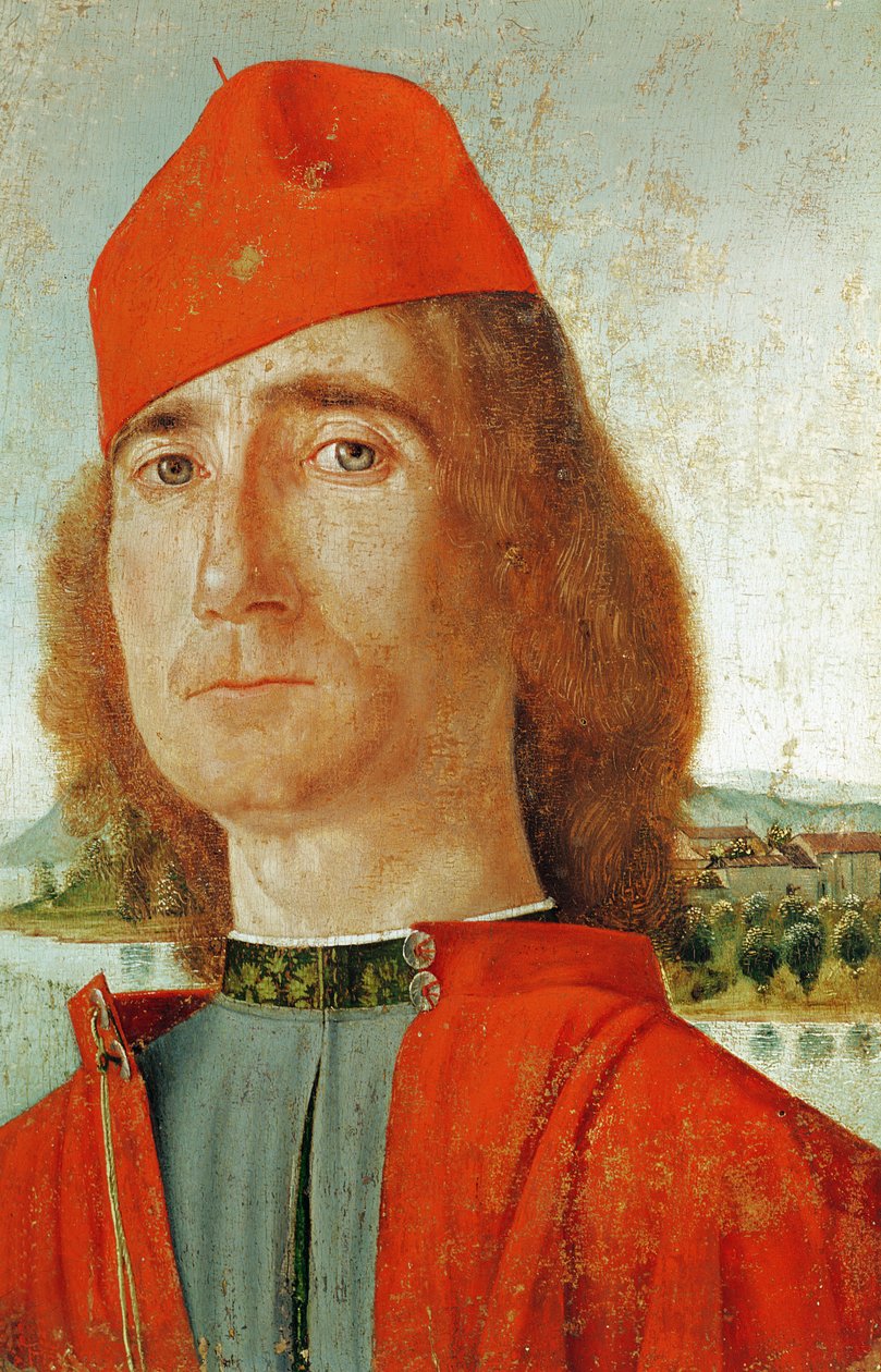 Man in a Red Baser, 1492 (tempera på trä) av Vittore Carpaccio