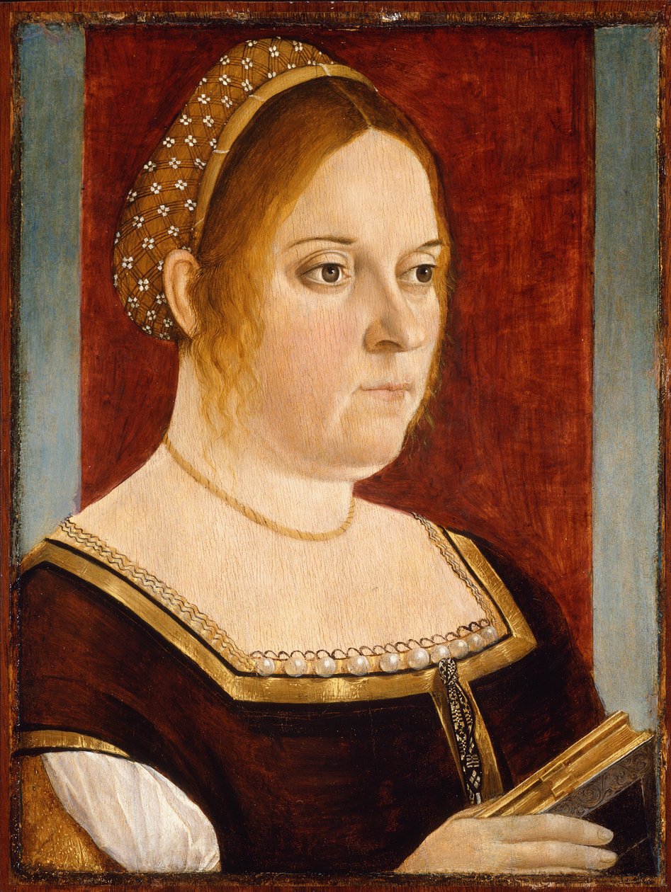 Porträtt av en dam med en bok av Vittore Carpaccio