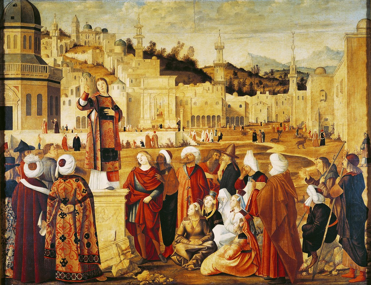 St Stephen Preaching av Vittore Carpaccio