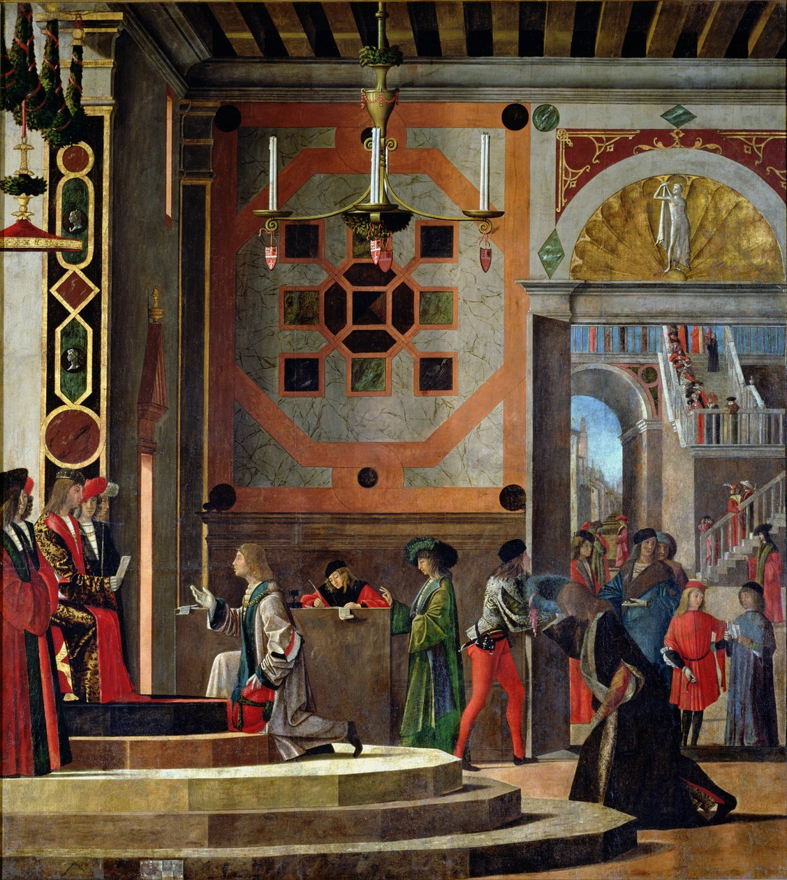 De engelska ambassadörernas avfärd, från St. Ursula-cykeln, 1498 av Vittore Carpaccio