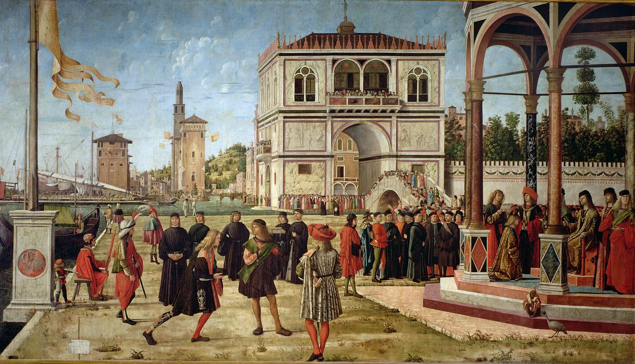 Berättelsen om St. Ursula, de engelska ambassadörernas repatriering, 1490-96 av Vittore Carpaccio
