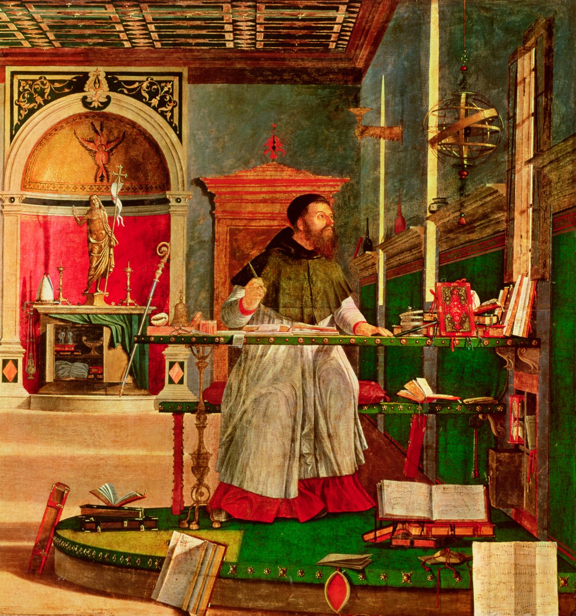 Vision of St. Augustine, 1502-08 (detalj) (se 932) av Vittore Carpaccio