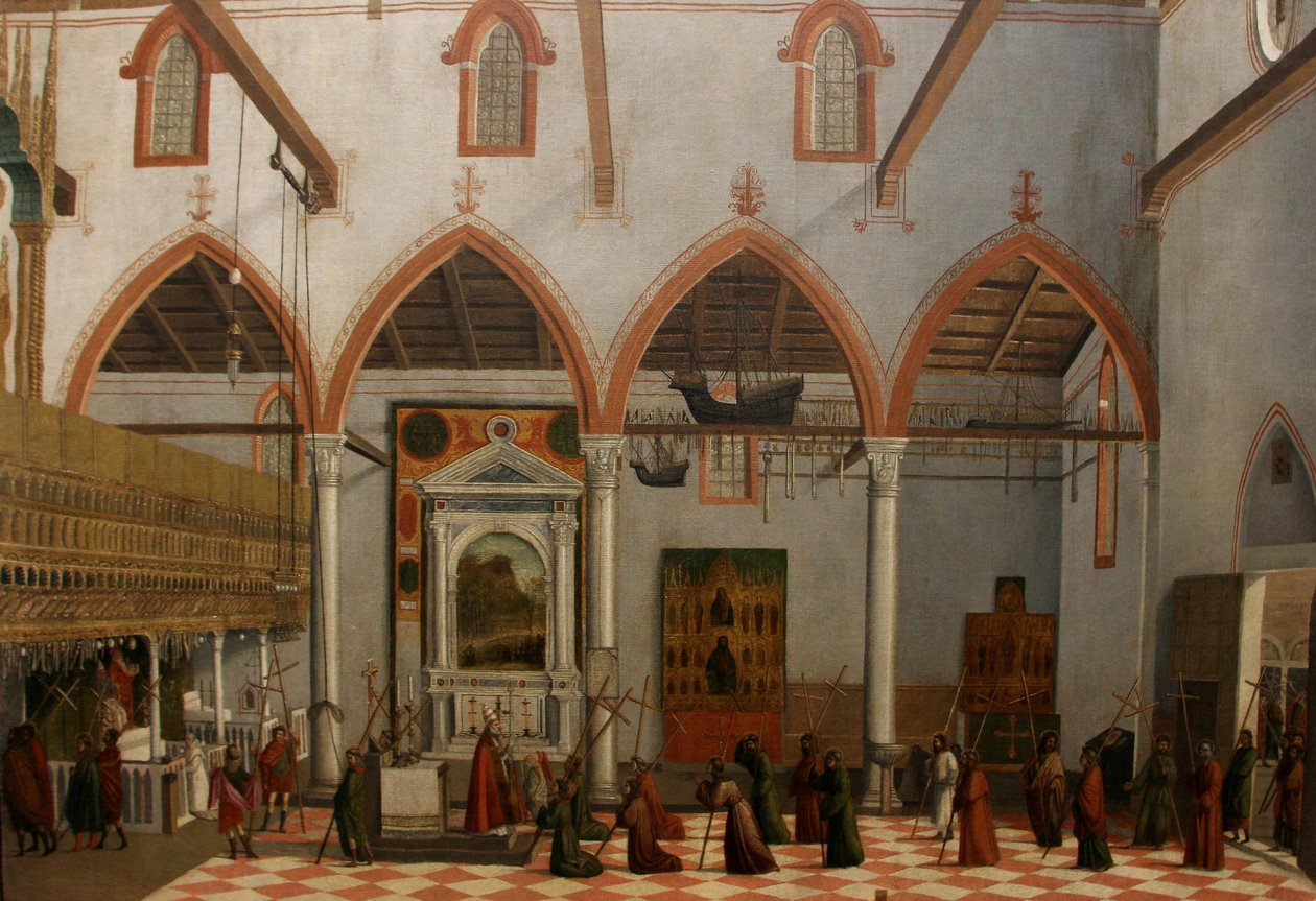 Visione del priore ottobon con lapparizione dei crocifissi del M. Ararat nella chiesa di S.Antonio di Castello av Vittore Carpaccio