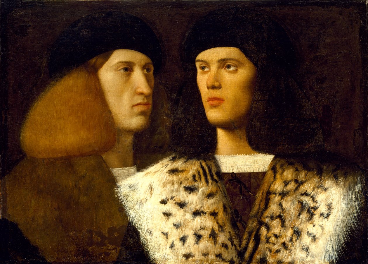 Porträtt av två unga män, ca 1515 av Vittore Belliniano