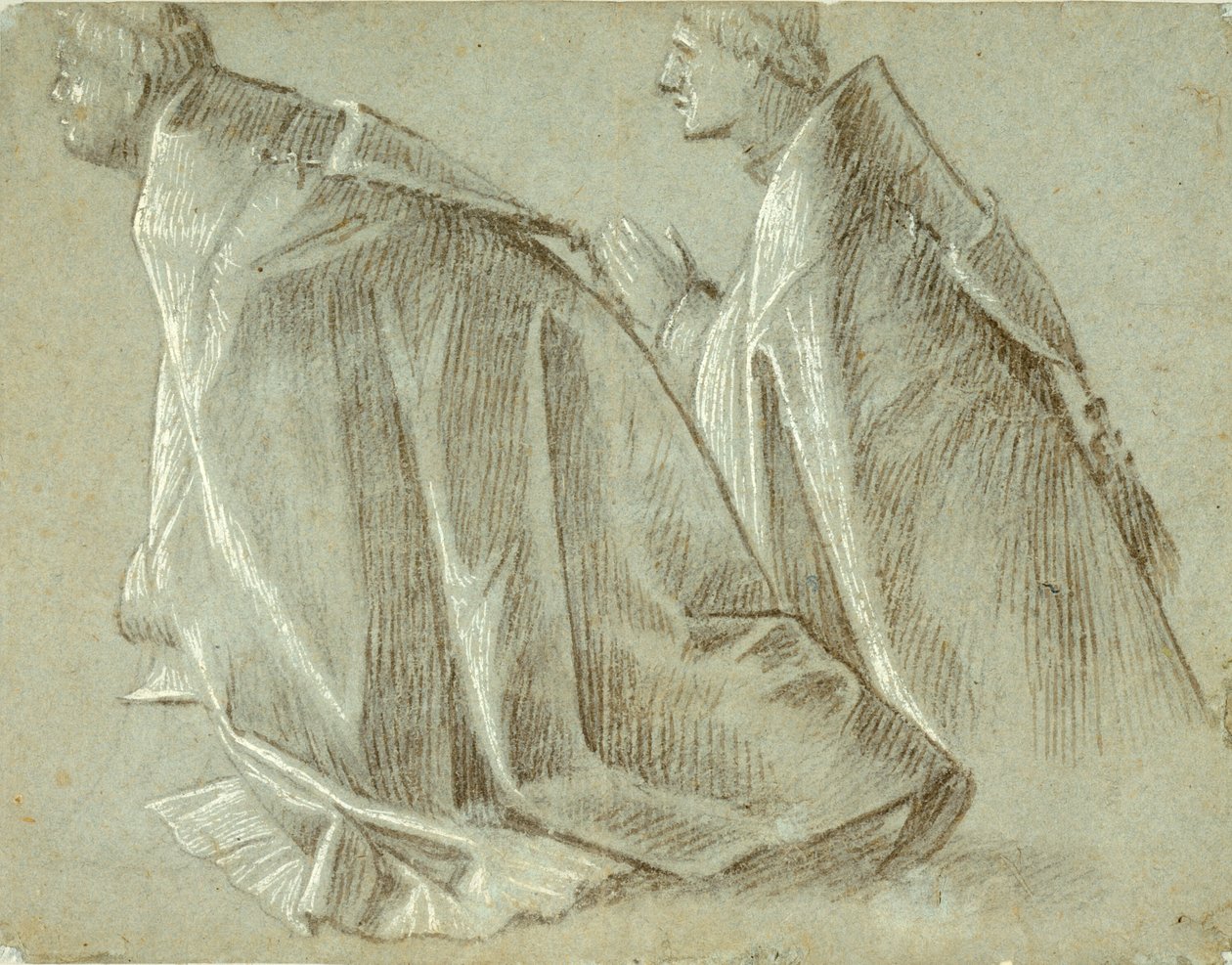 Carpaccio - Studie av två knäböjande präster (recto), 1507-1508 av Vittore Carpaccio