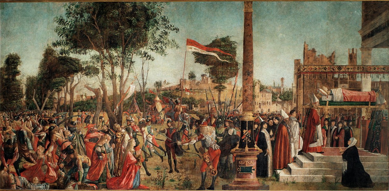 Cykel av Saint Ursulas liv: Pilgrimernas martyrskap och St. Ursulas begravning av Vittore Carpaccio