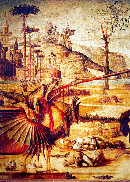 Detalj av St. George som dödar draken, c.1502-07 av Vittore Carpaccio