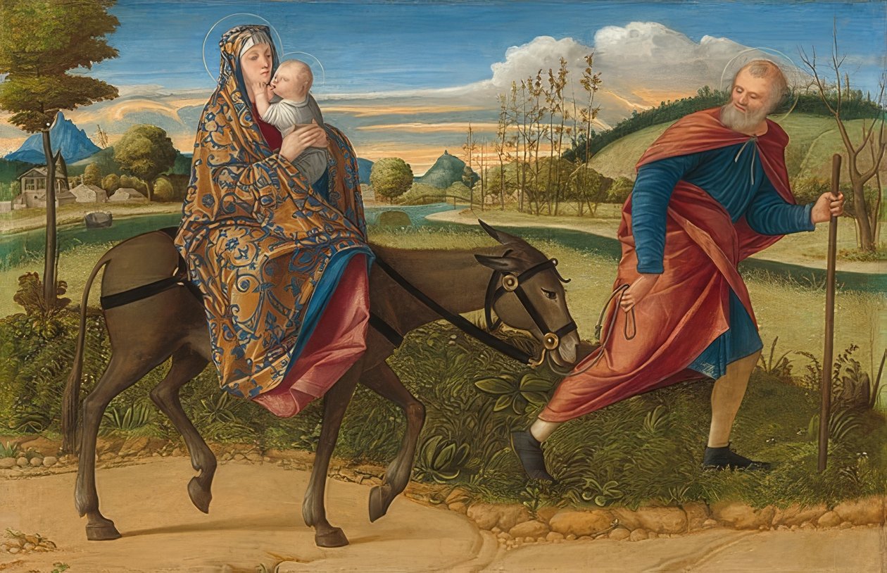 Flygningen till Egypten. Omkring 1515 av Vittore Carpaccio