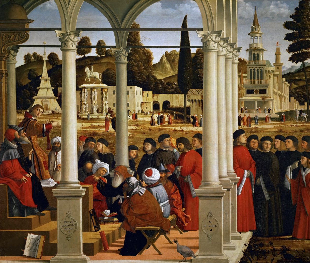 Den helige Stefan inför översteprästen och de äldste i Sanhedrin, 1514. av Vittore Carpaccio