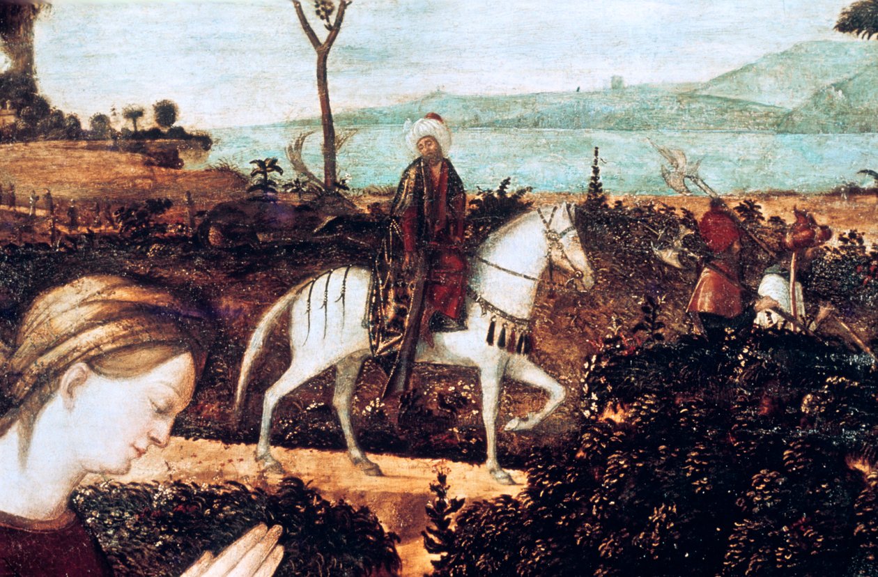 Heliga familjen, detalj av Vittore Carpaccio