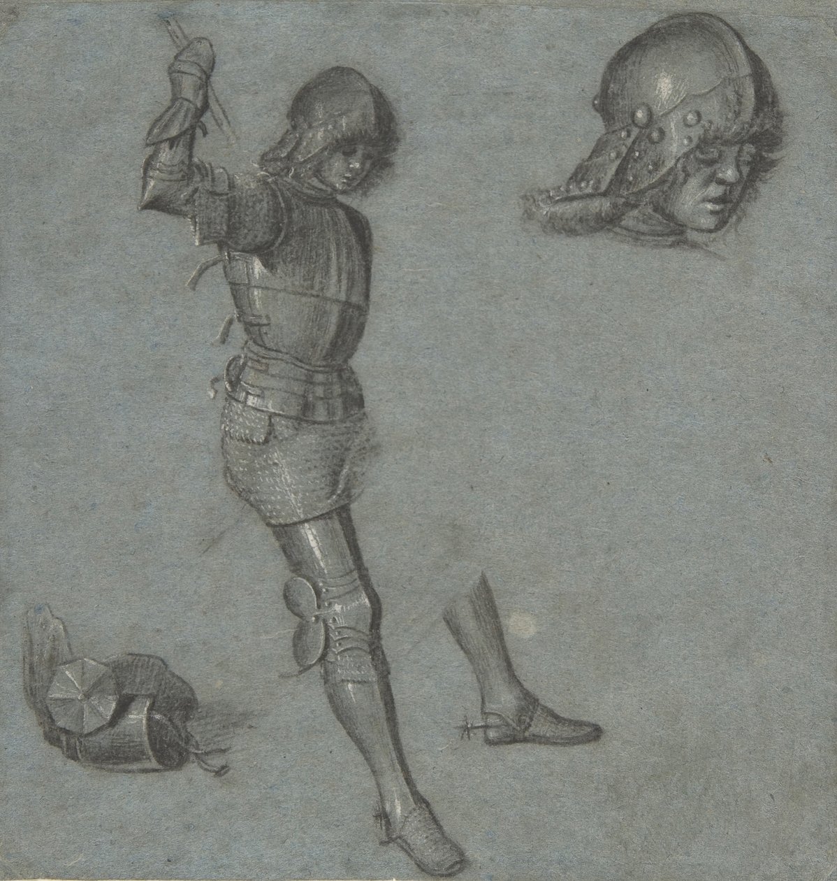 Studier av en sittande ungdom i rustning, ca. 1505. av Vittore Carpaccio