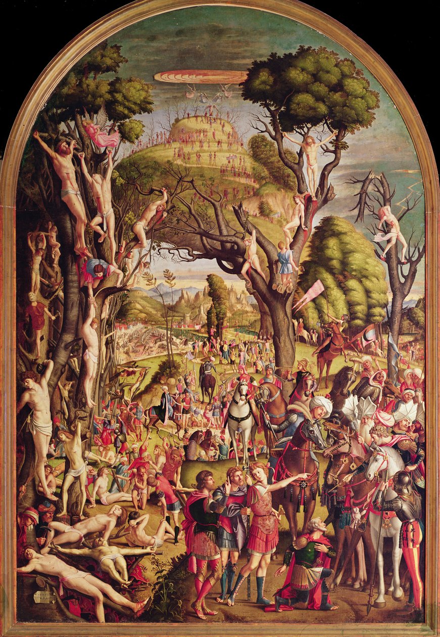 Korsfästelsen och förhärligandet av de tiotusen martyrerna på berget Ararat av Vittore Carpaccio