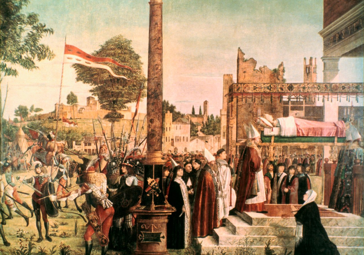 The Legend of St. Ursula: Martyrdom and Funeral of St. Ursula, 1493 av Vittore Carpaccio