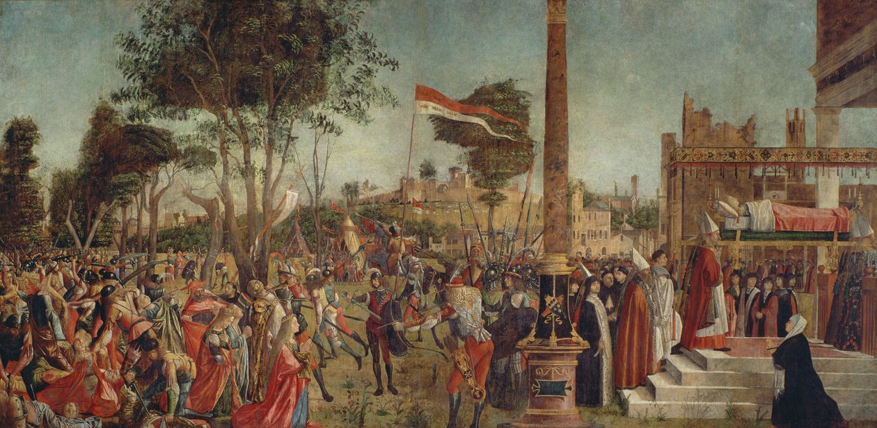 Pilgrimernas martyrskap och St. Ursulas begravning, från St. Ursula-cykeln av Vittore Carpaccio