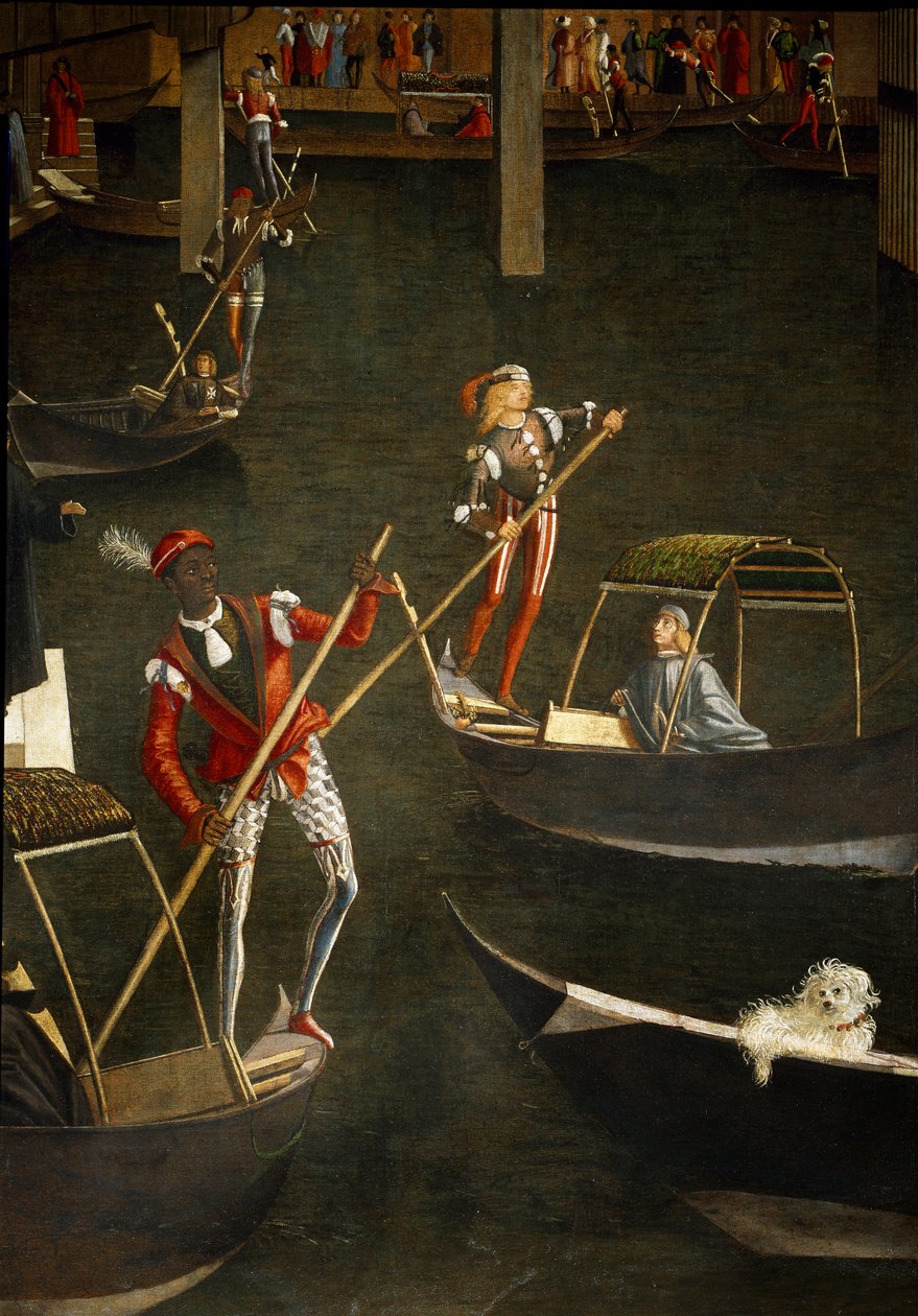 Miraklet av reliken av det heliga korset vid Rialtobron i Venedig, detalj. Målning av Vittore Scarpazza dit Vittore Carpaccio (1460-1525) av Vittore Carpaccio