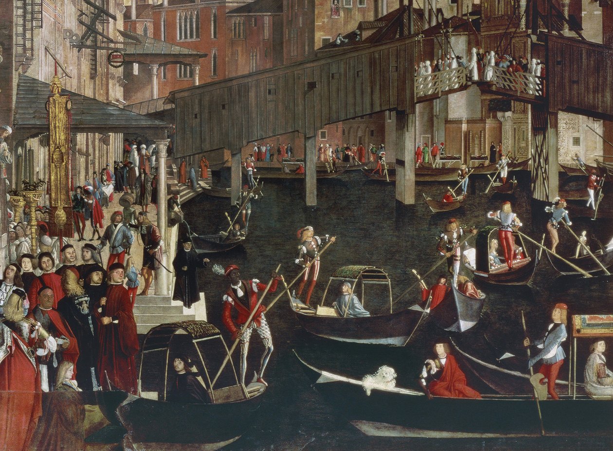 Miraklet av reliken från det sanna korset vid Rialtobron av Vittore Carpaccio