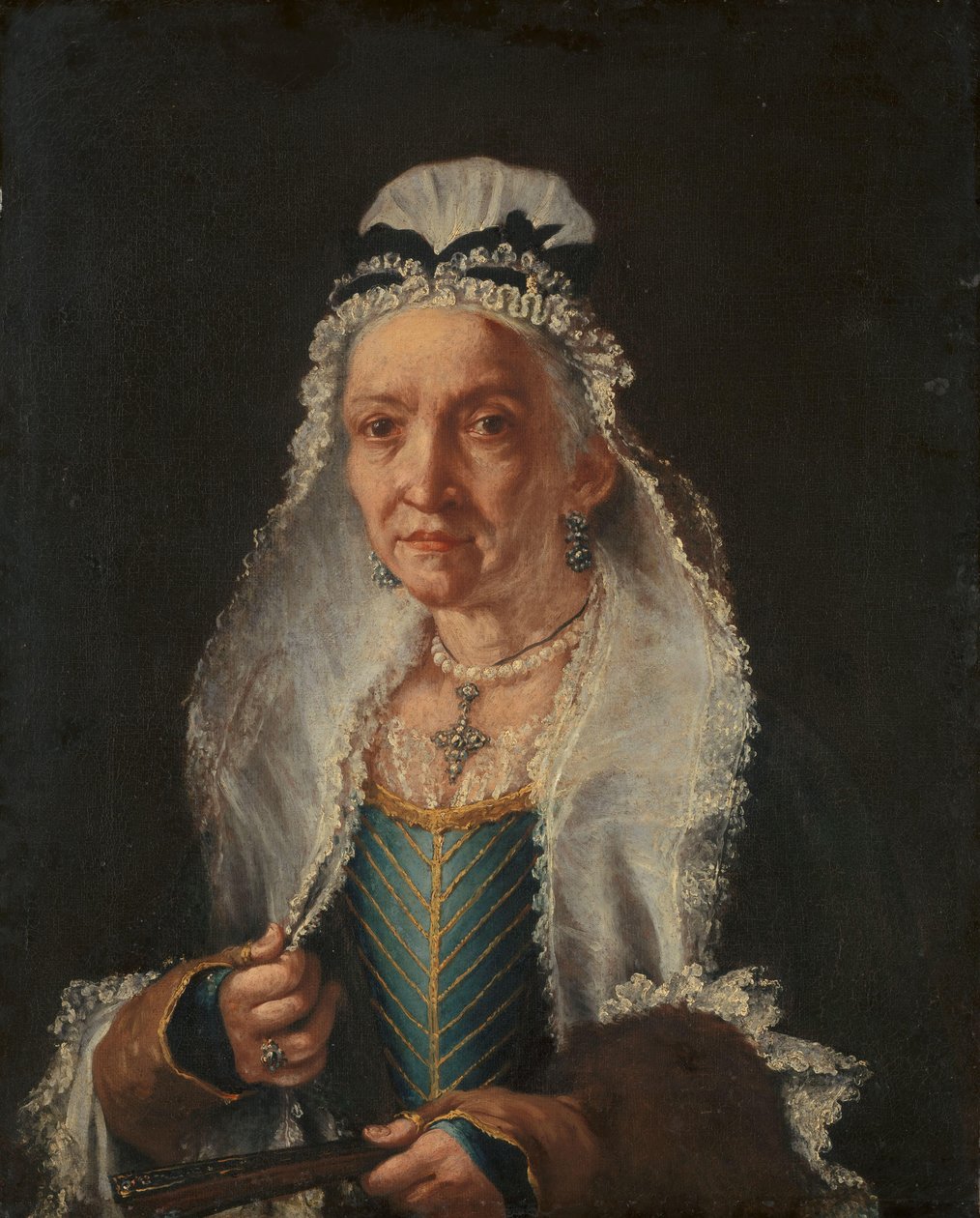 Porträtt av en gammal dam av Vittore Ghislandi (circle of)