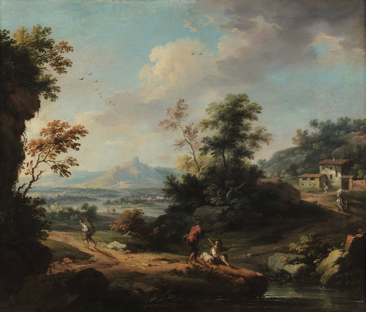 Landscape with figures av Vittorio Amedeo Cignaroli