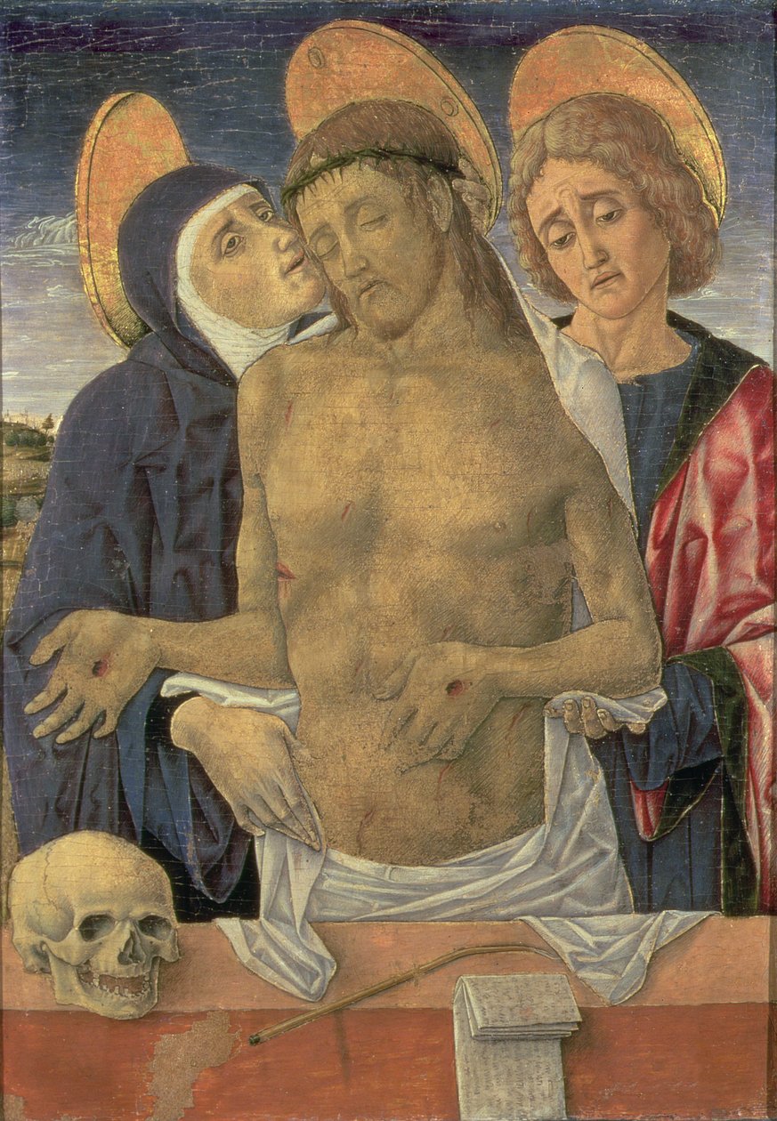 Pieta (tempera på panel) av Vittore Crivelli