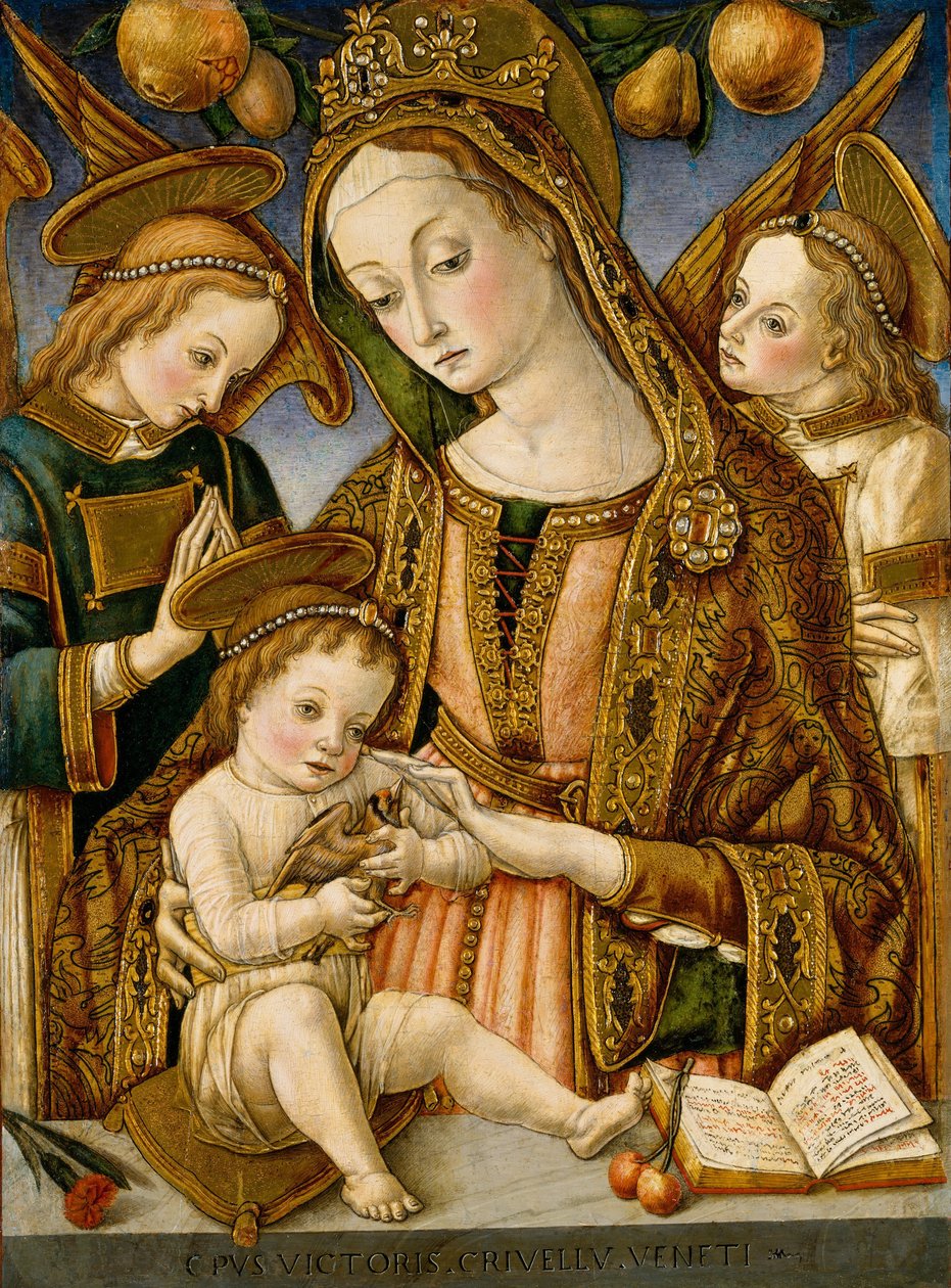 Madonna och barn med två änglar, ca 1481-82 av VittorioCrivelli