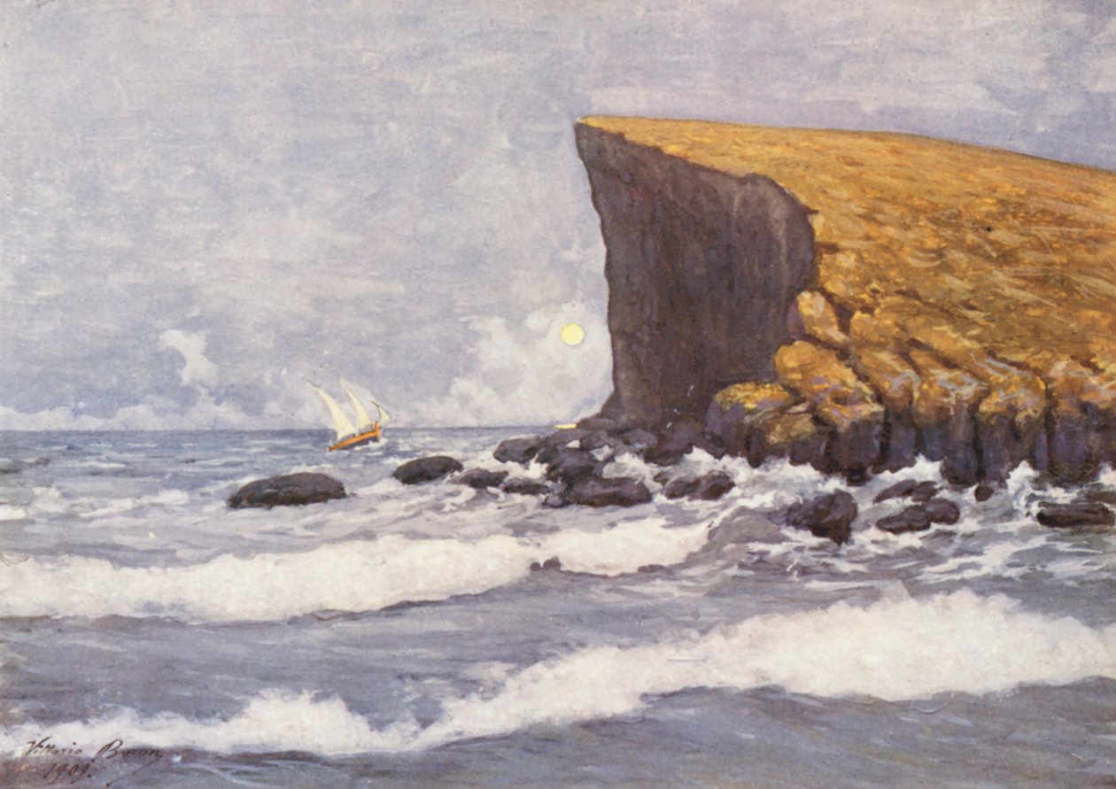 Malta: Comino Ön Comino (färglitografi) av Vittorio Boron