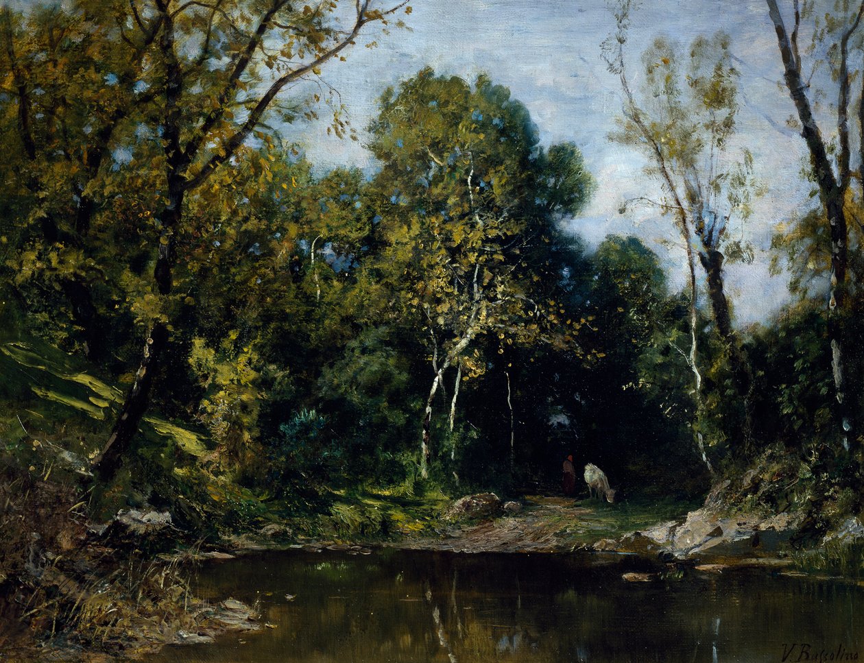 På Mirafiori, av Vittorio Bussolino (1853-1922). av Vittorio Bussolino