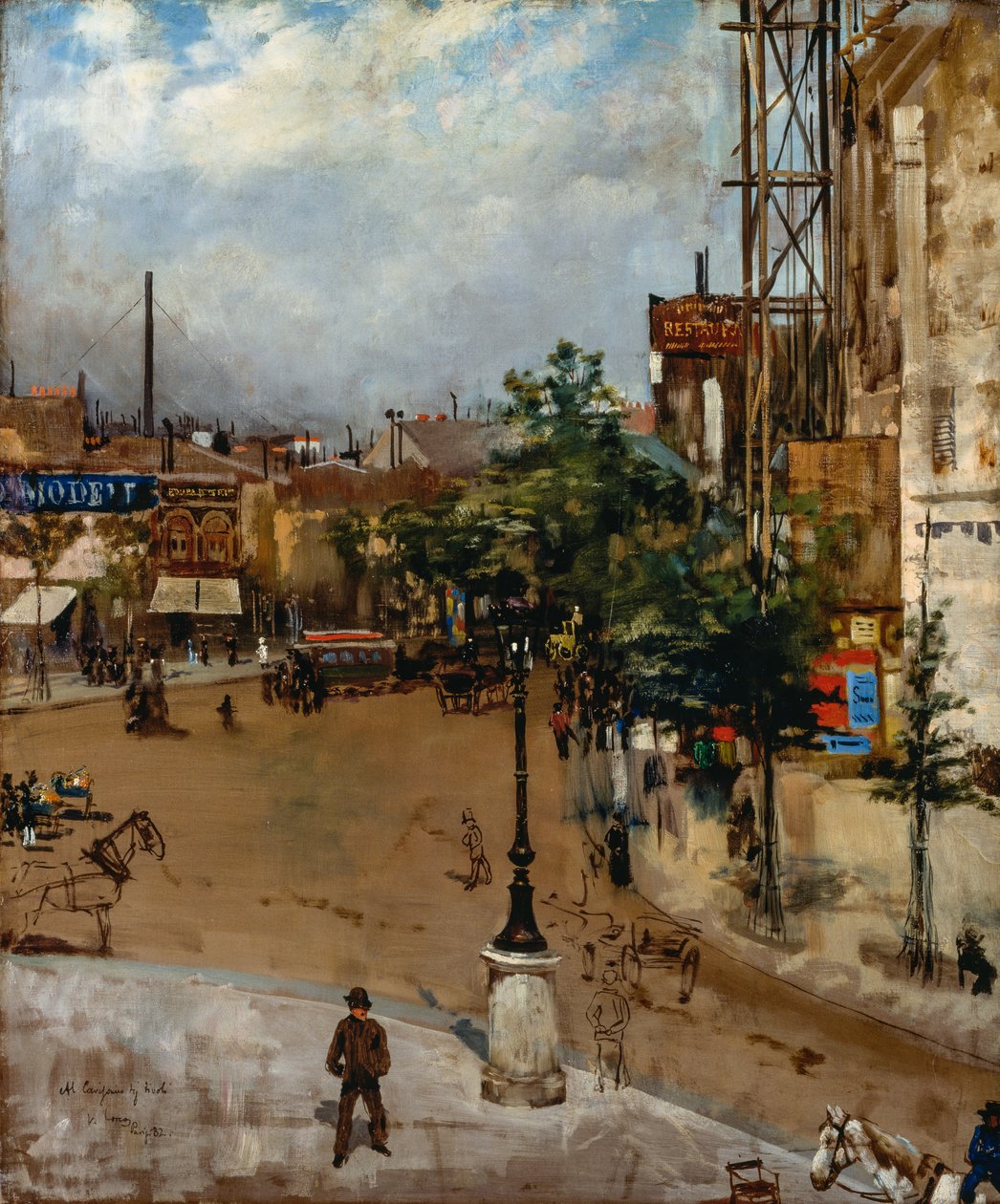 Parisisk gata av Vittorio Matteo Corcos
