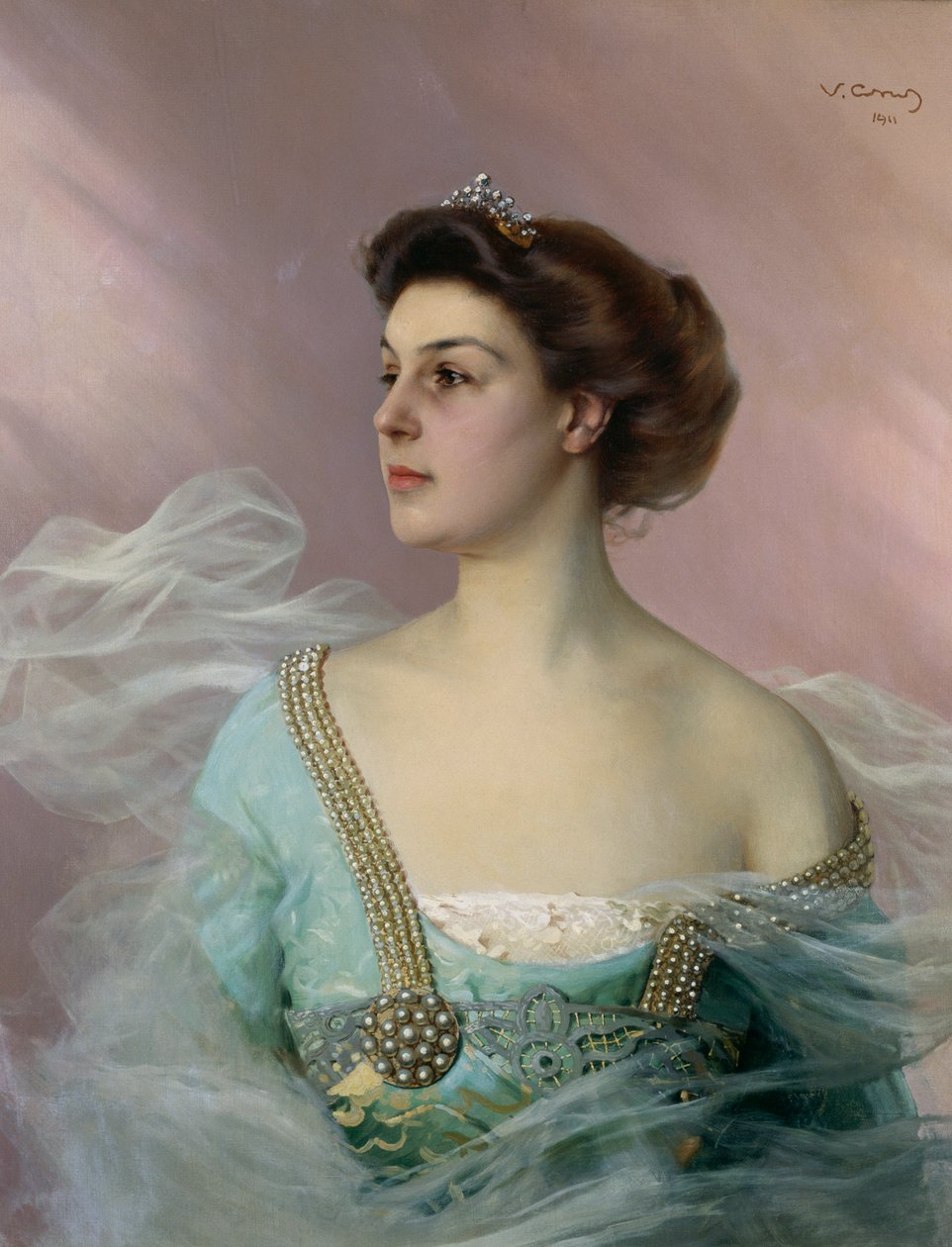 Porträtt av en ung dam av Vittorio Matteo Corcos