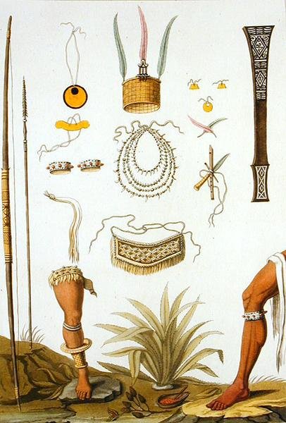 Föremål som tillhör indianer (färggravyr) av Vittorio Raineri