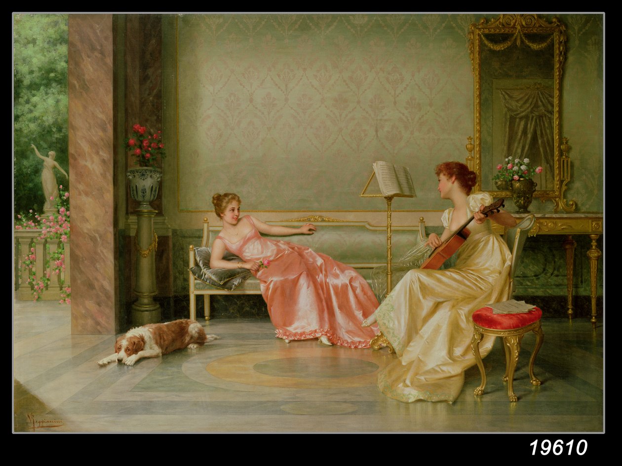A Musical Interlude (olja på duk) av Vittorio Reggianini