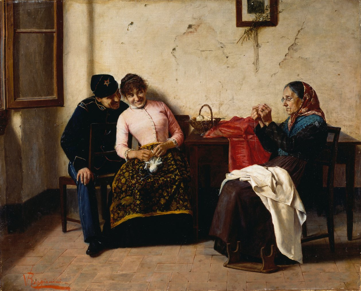 Friaren, av Vittorio Reggianini (1858-1938), olja på duk, 65x59,5 cm av Vittorio Reggianini