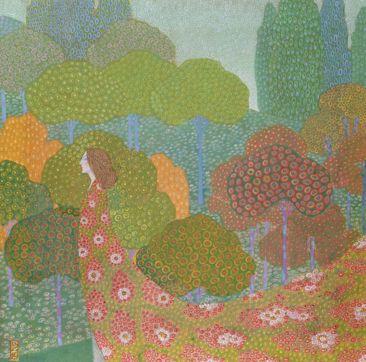 Vår, ca 1911 (tempera och guld på linne) av Vittorio Zecchin