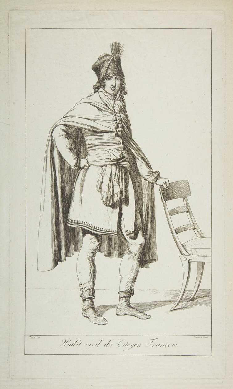 Den franska medborgarens civila klädsel, 1794. av Vivant Denon
