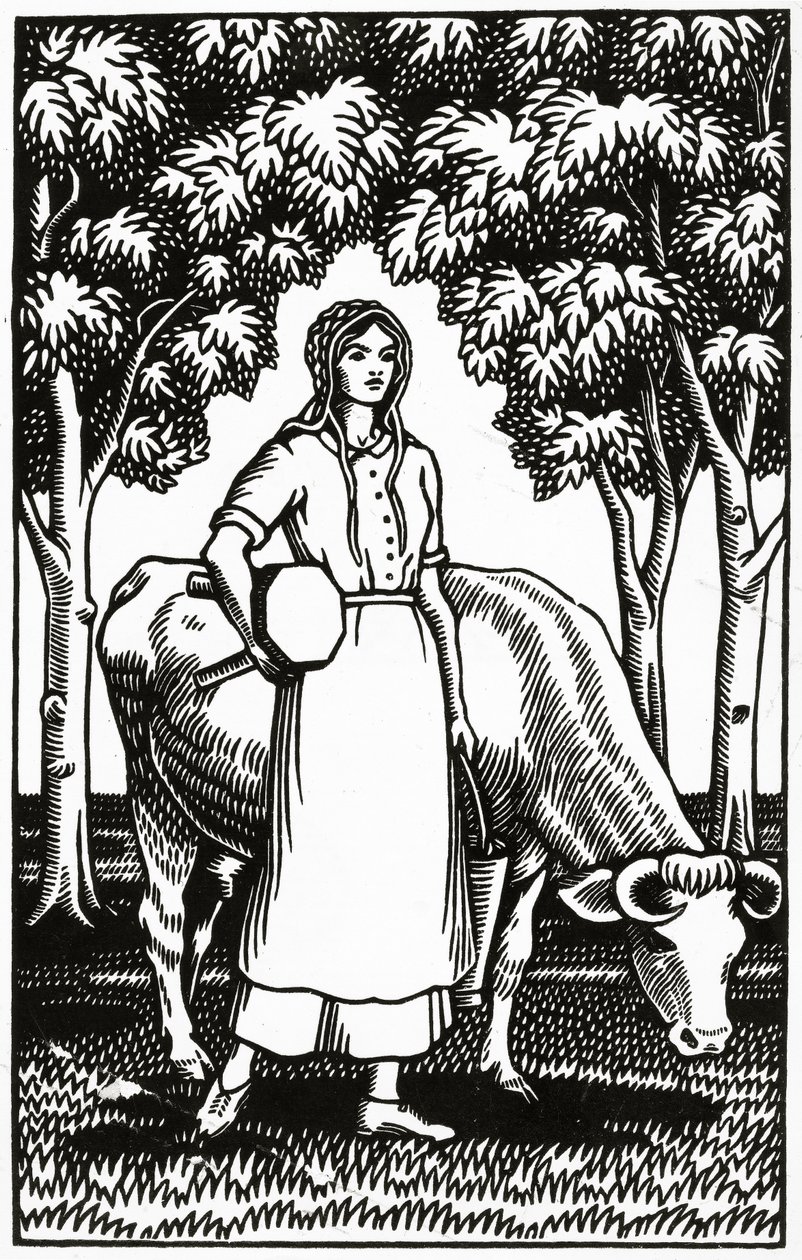 Frontispice till en illustrerad utgåva av Tess of the DUrbervilles av Thomas Hardy, 1926 av Vivien Gribble
