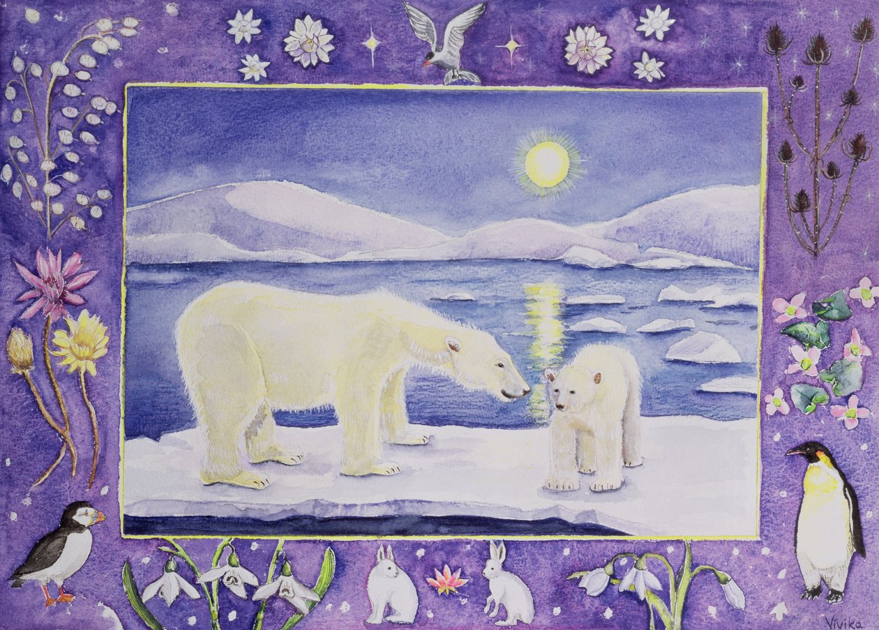 Isbjörn (januari från en kalender) av Vivika Alexander
