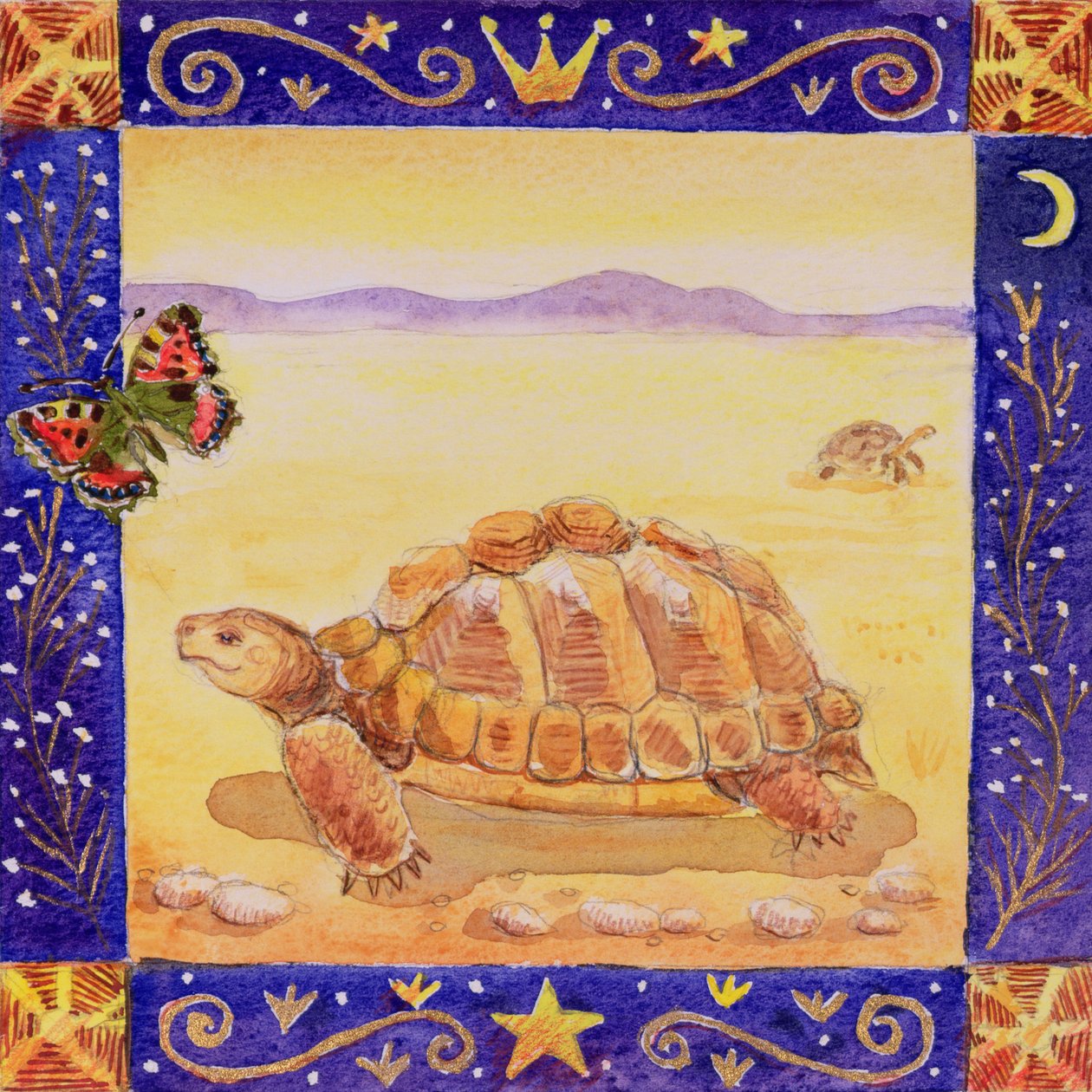 Tortoise, 1998 (wc på papper) av Vivika Alexander