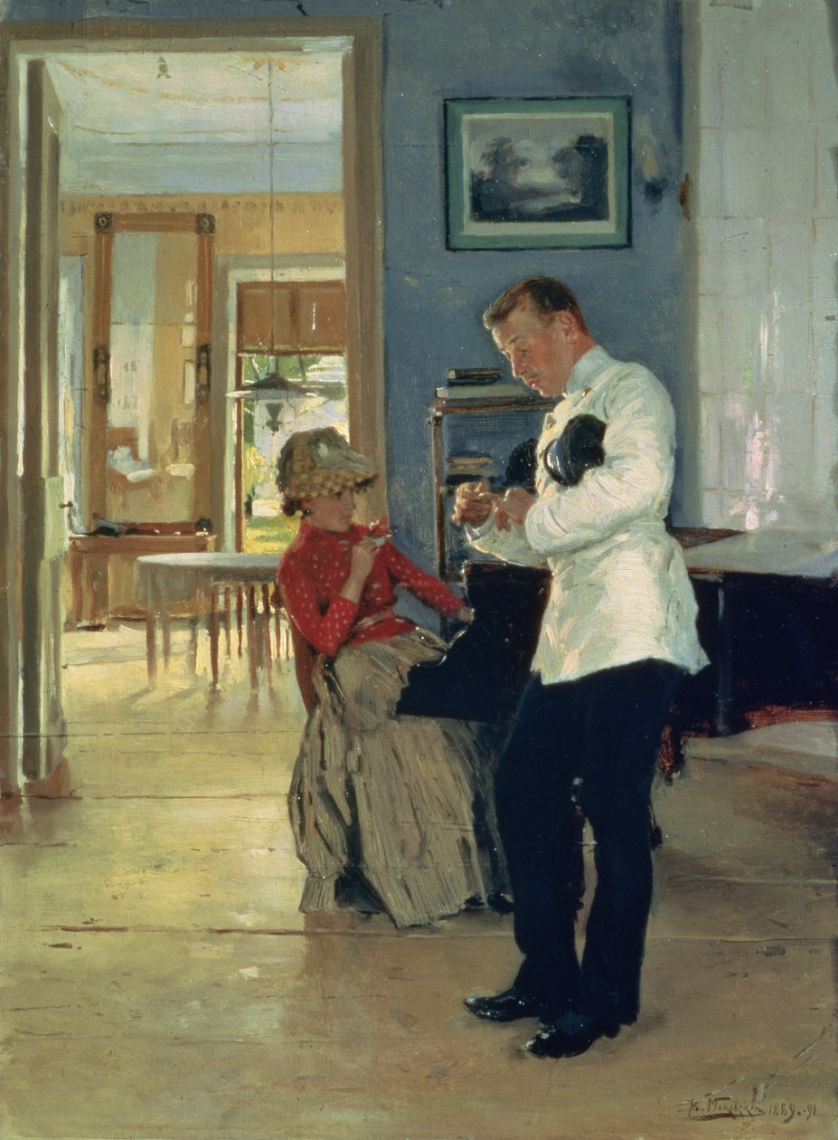 Kärleksförklaring, 1889-91 av Vladimir Egorovic Makovsky