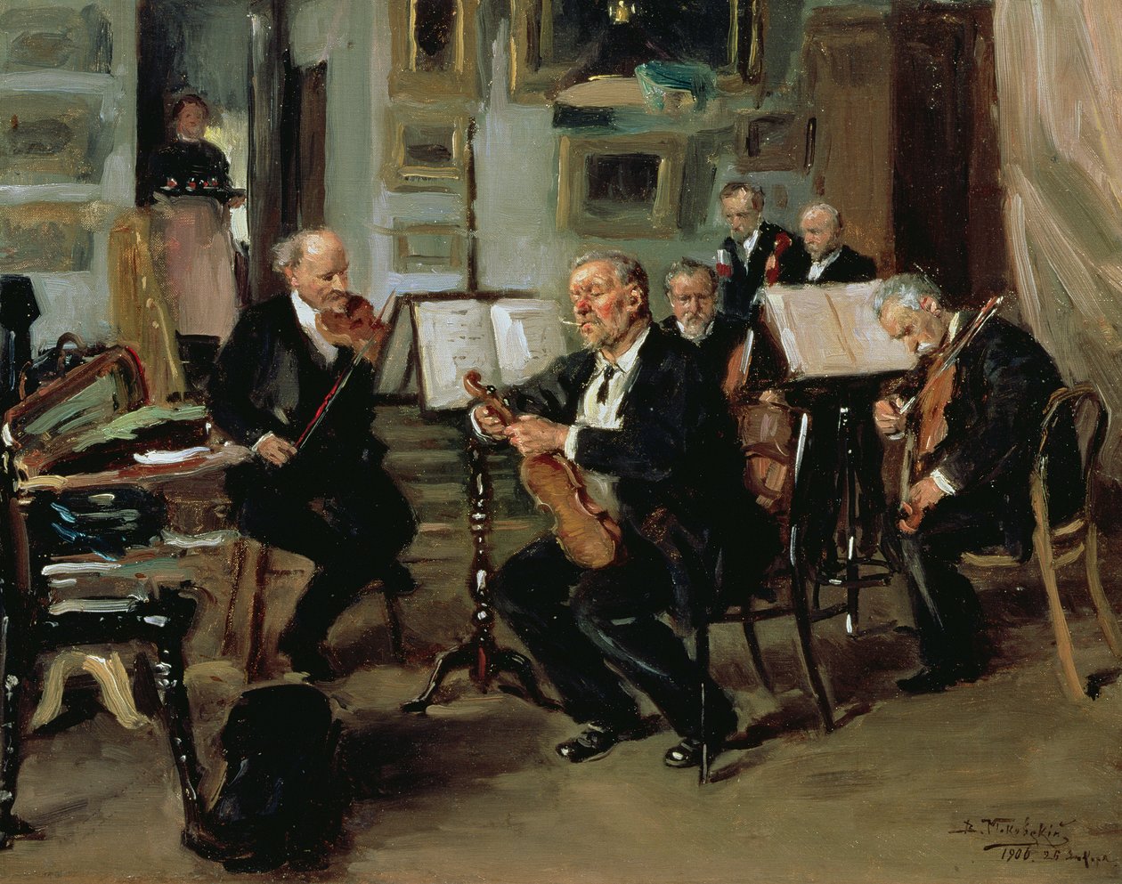 Musikafton, 1906 av Vladimir Egorovic Makovsky