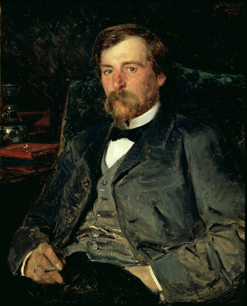 Porträtt av konstnären Illarion Mikhailovich Pryanishikov (1840-94), 1883 av Vladimir Egorovic Makovsky