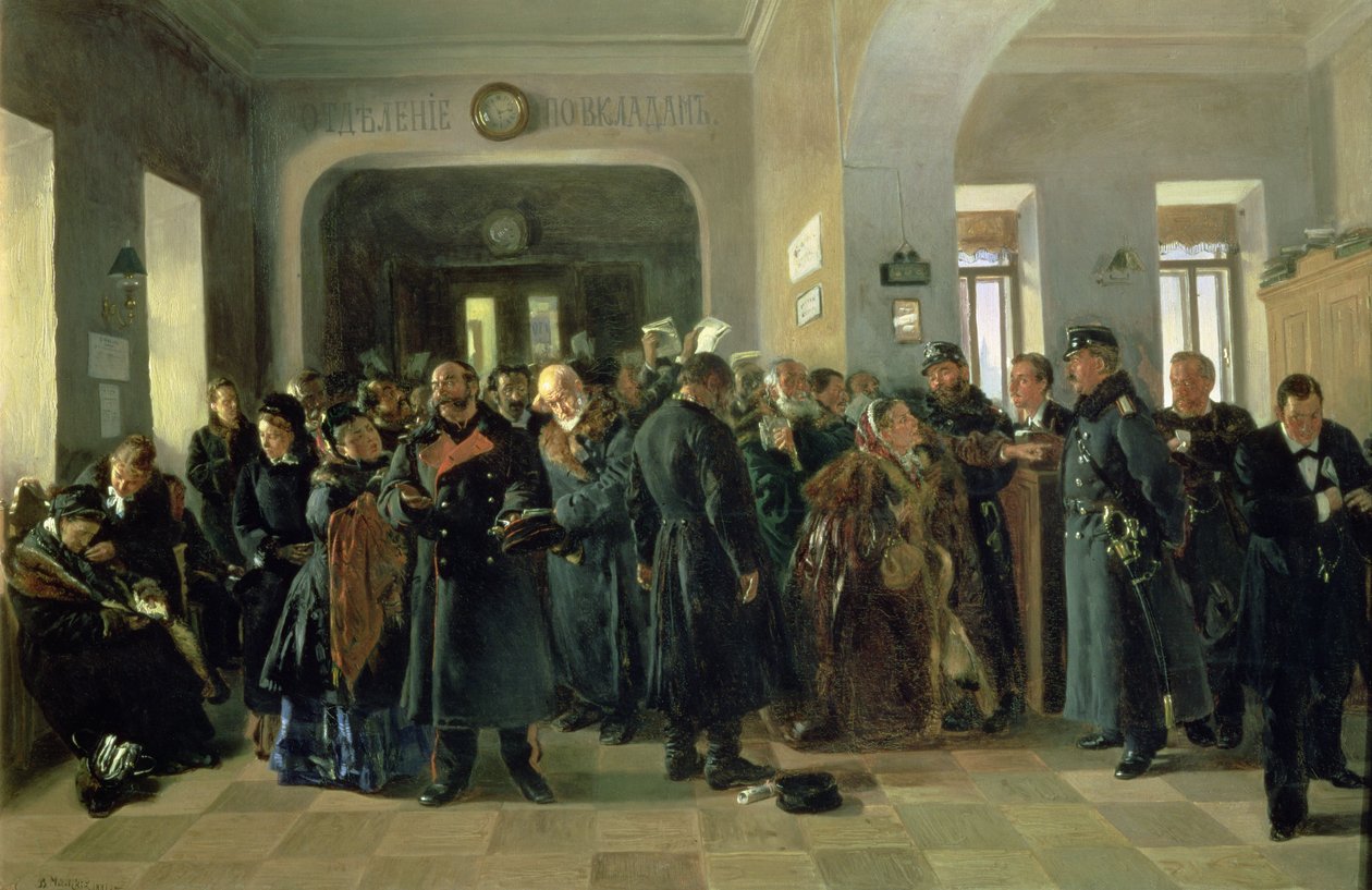 The Collapse of a Bank, 1881 (se även 40930) av Vladimir Egorovic Makovsky