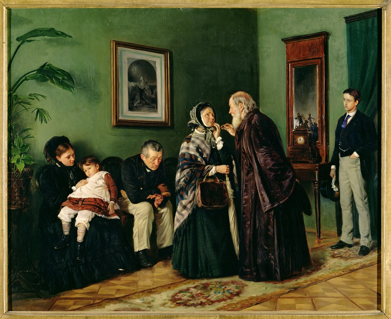Doktorns väntrum, 1870 av Vladimir Egorovic Makovsky