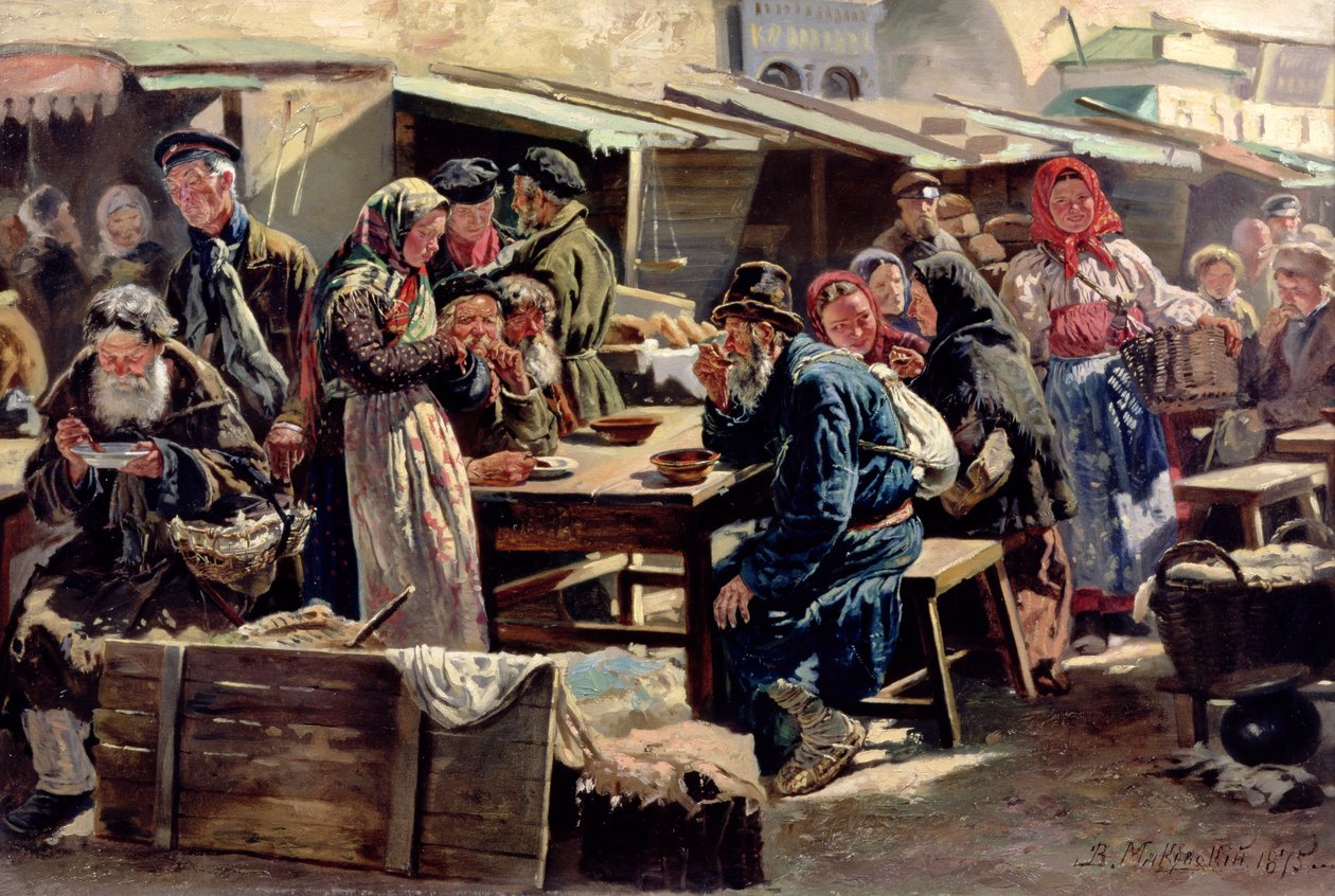 Måltiden, 1875 av Vladimir Egorovic Makovsky