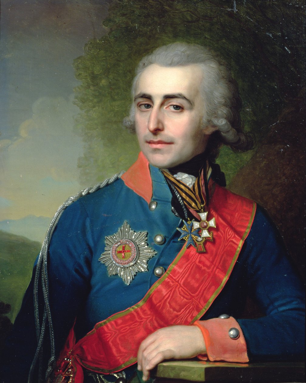 Porträtt av general aide-de-camp greve Pjotr Tolstoj (1761-1844) 1799 av Vladimir Lukich Borovikovsky