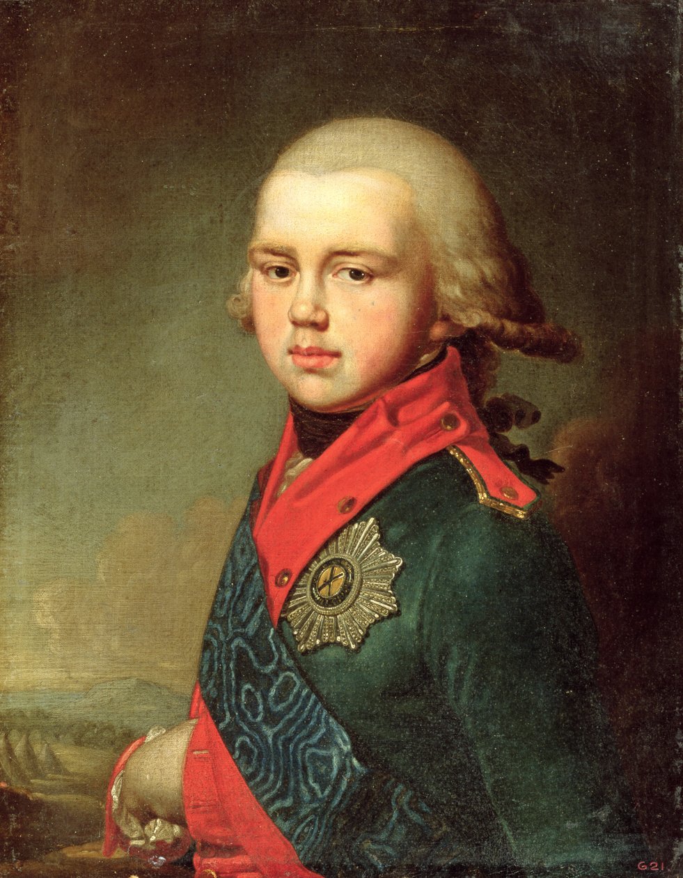 Porträtt av storhertig Konstantin Pavlovich (1779-1831) 1795 av Vladimir Lukich Borovikovsky