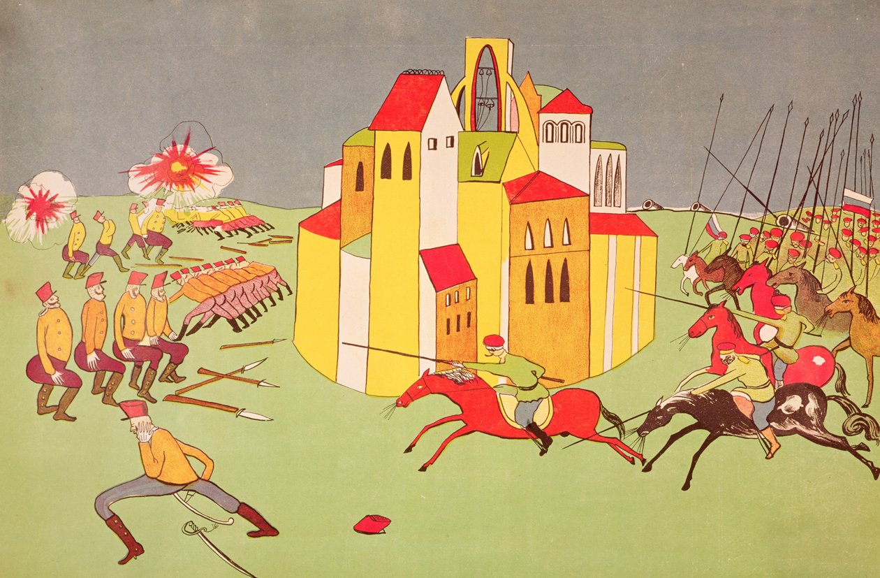 Överlämnandet av Lviv av den österrikisk-ungerska armén till den ryska armén i september 1914, ca 1914-15 av Vladimir Mayakovsky