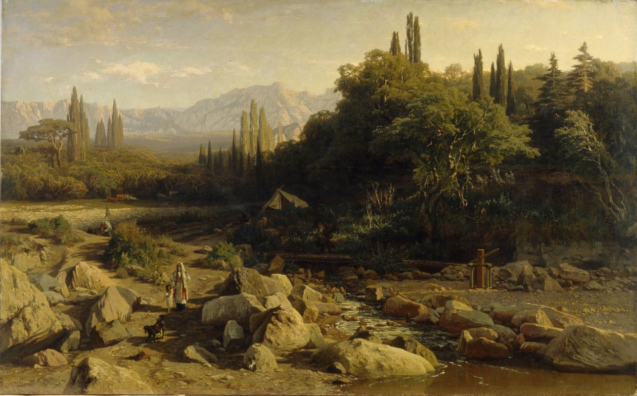 Krim. Bergslandskap med flod, 1868 av Vladimir Donatovich Orlovsky