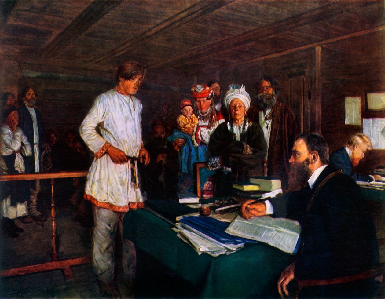 På kontoret, sent 1800-tidigt 1900-tal, 1965. av Vladimir Egorovic Makovsky