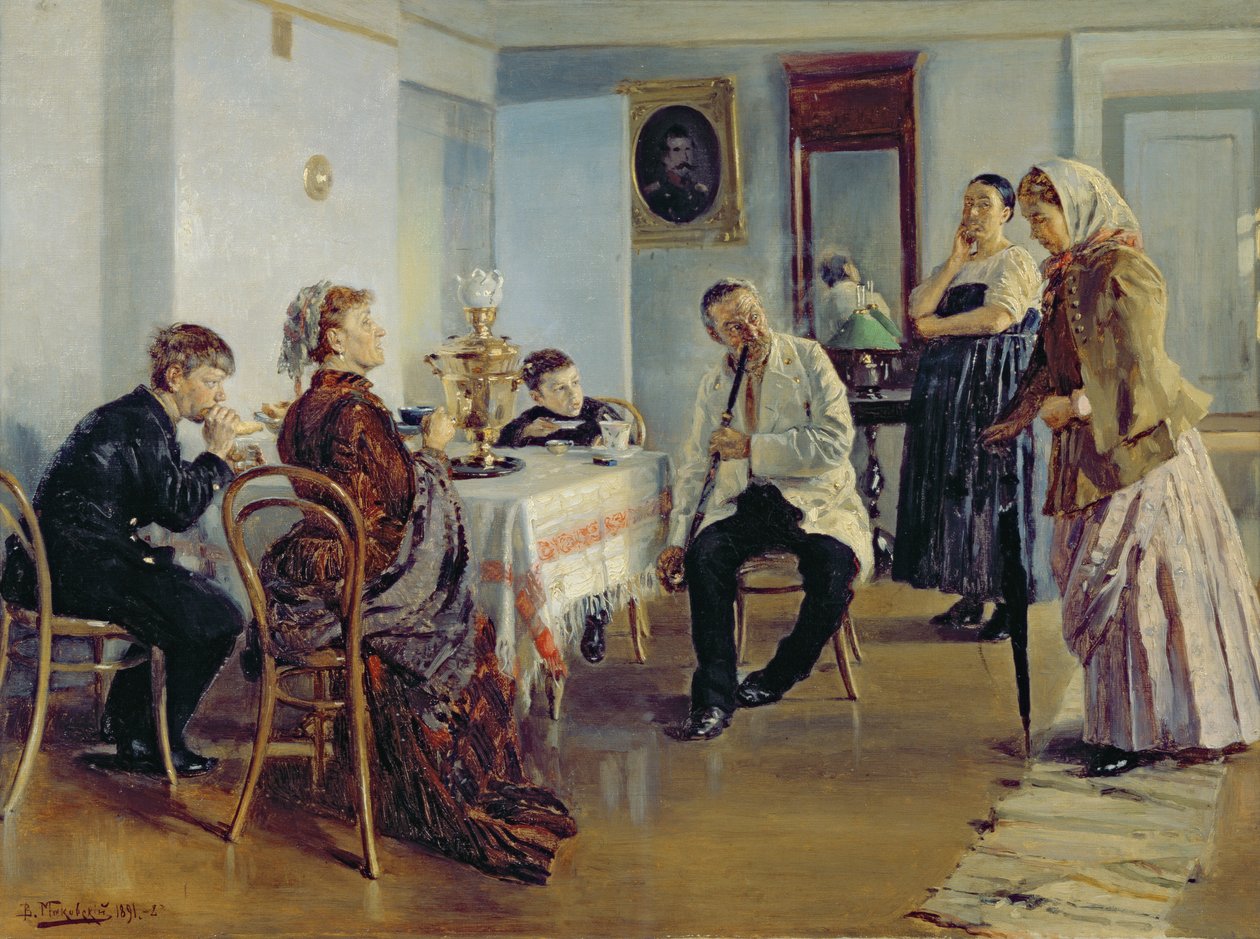 Anställning av en piga, 1891-92 av Vladimir Egorovic Makovsky