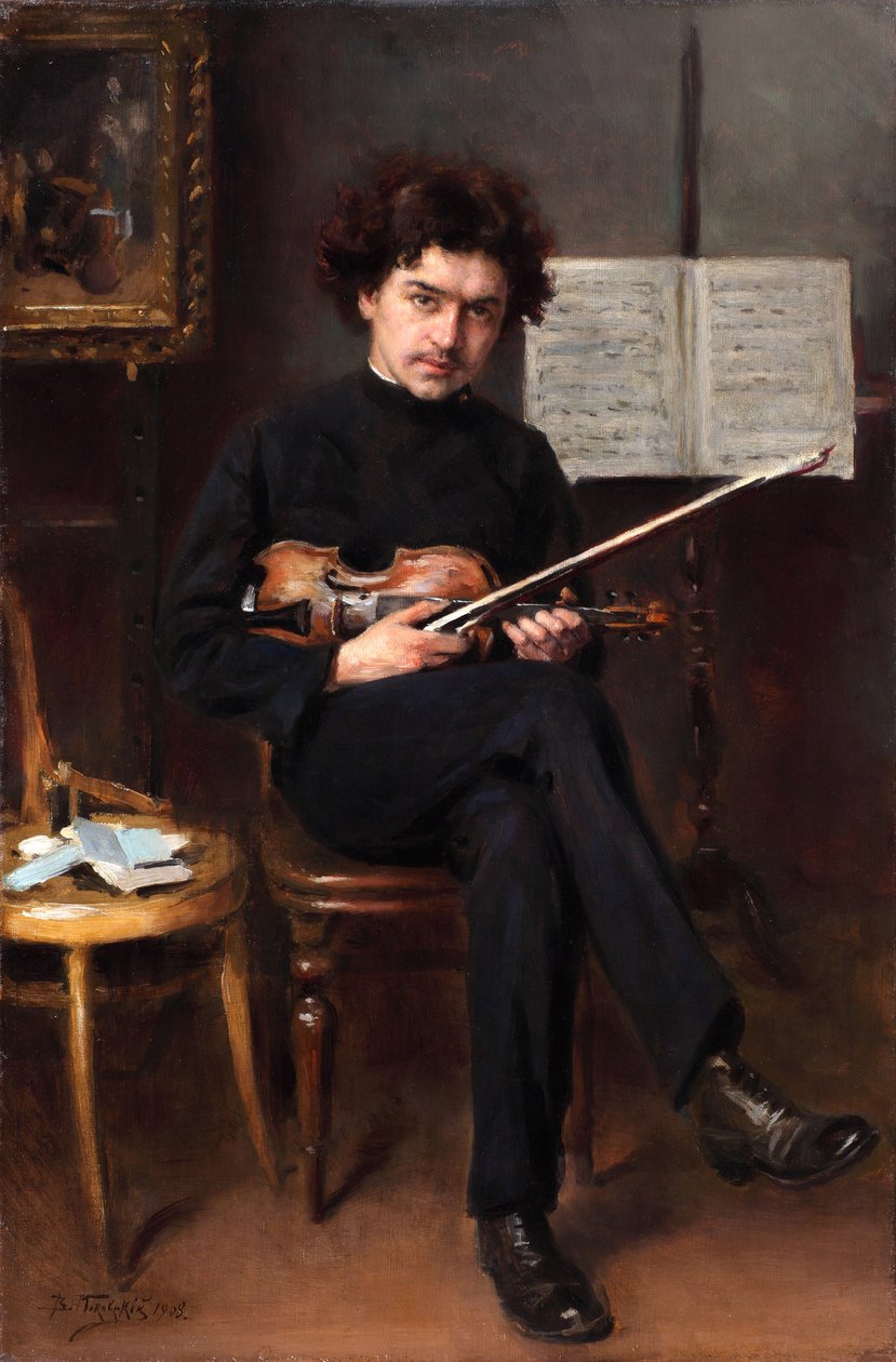 Porträtt av violinisten och kompositören Jan Kubelik 1880-1940, 1908 av Vladimir Egorovic Makovsky